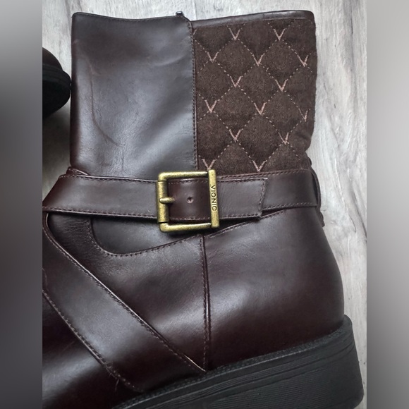 Vionic Holden Thea Ankle Waterproof Leather Upper Zip Ankle Boot Brown Size 6.5 - Picture 7 of 12
